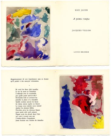 Libro Ilustrado Villon - Max Jacob : À POÈMES ROMPUS. 5 gravures originales en couleurs (1960) 