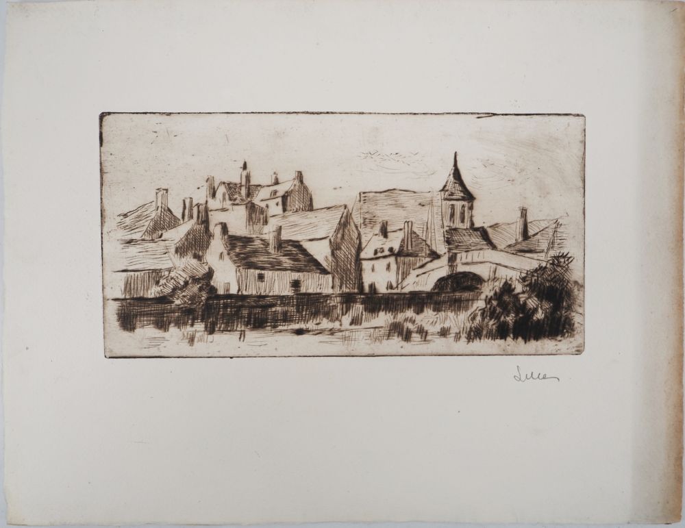 Punta Seca Luce - Maximilien LUCE - Vie à la campagne (Bessy-sur-Cure) Vers 1900 - Gravure originale signée