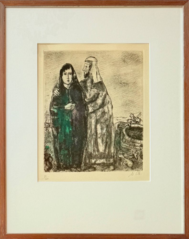 Aguafuerte Chagall - Meeting of Jacob and Rachel at the well