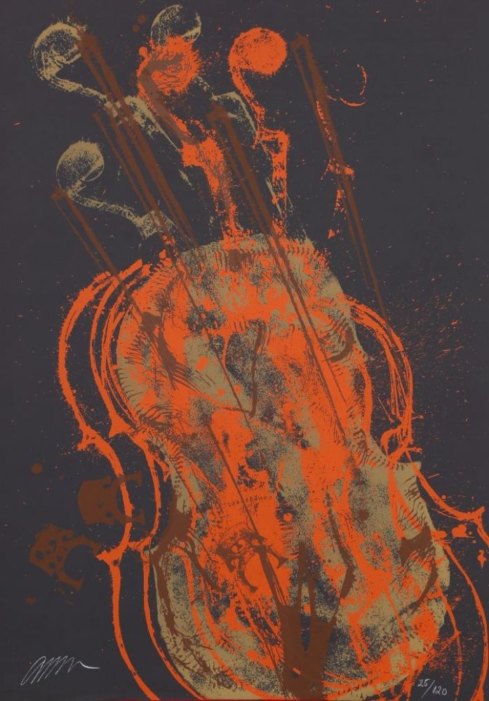 Litografía Arman - Melody for strings