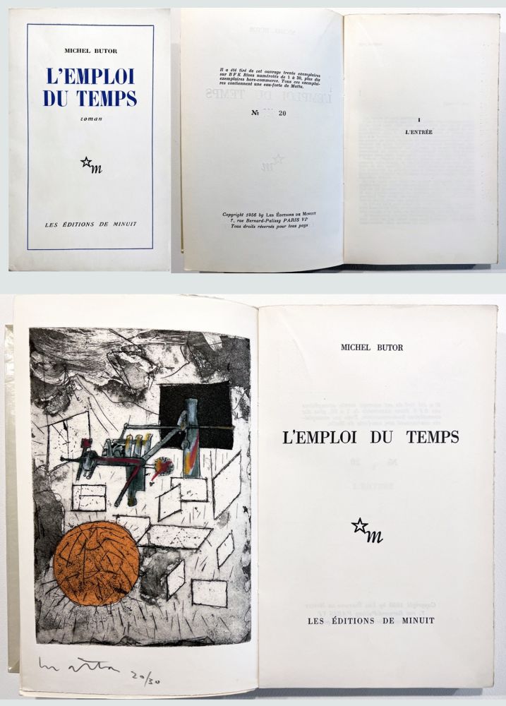 Libro Ilustrado Matta - Michel Butor. L'EMPLOI DU TEMPS (1 des 40 avec l'eau-forte rehaussée de Matta) 1956