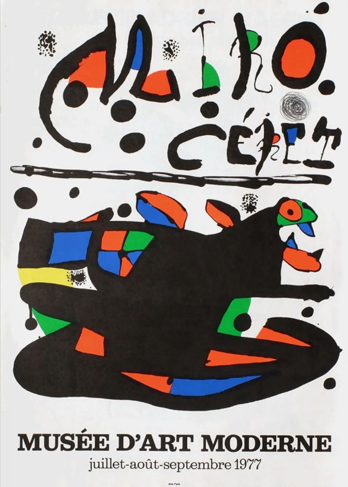 Cartel Miró - MIRO - CÉRET. Musée d'Art Moderne 1977. Affiche originale.