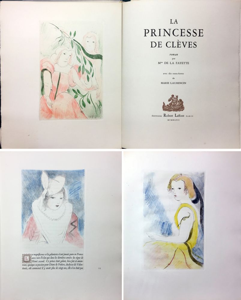 Libro Ilustrado Laurencin - Mme de Lafayette : LA PRINCESSE DE CLÈVES. 10 gravures originales en couleurs de Marie Laurencin (1947) ‎ 