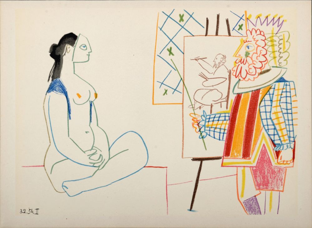 Litografía Picasso - Model & King, 1954
