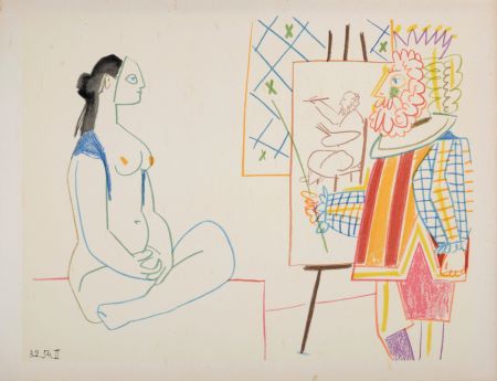 Litografía Picasso - Modele and King, 1954