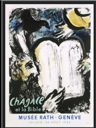 Litografía Chagall - MOISE ET LES TABLES DE LA LOI
