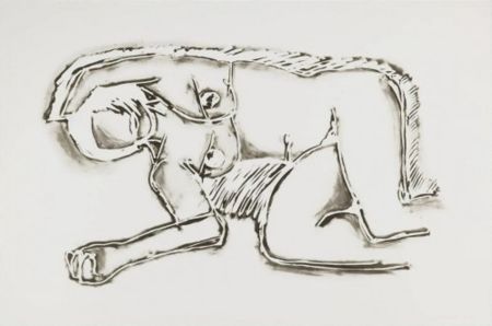 Litografía Wesselmann - Monica Lying on Her Side with Scribble