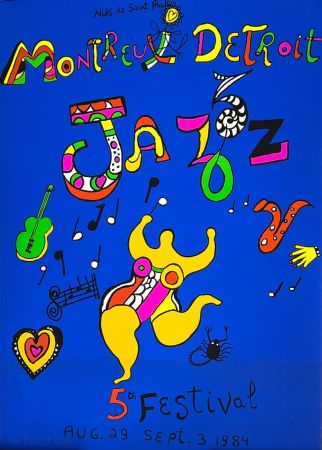 Serigrafía De Saint Phalle - Montreux Detroit Jazz 5th Festival (Nana jaune) 