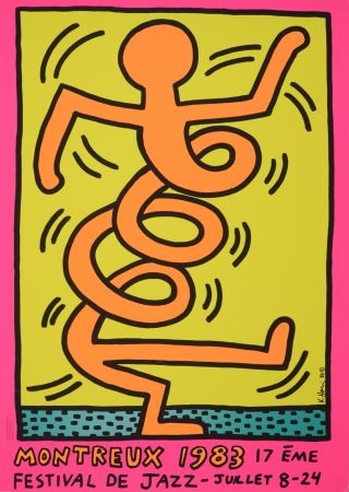 Serigrafía Haring - Montreux Jazz Festival (#A), 1983 - Very large!