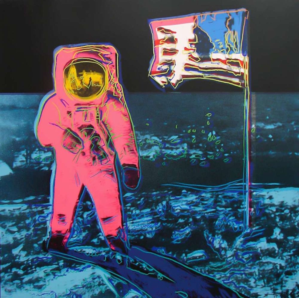 Serigrafía Warhol - Moonwalk, Blue and Pink (FS II.405)