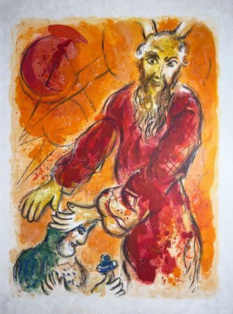 Litografía Chagall - Moses Blesses Joshua