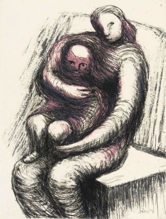 Aguafuerte Y Aguatinta Moore - Mother and Child XI