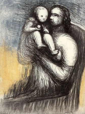 Aguafuerte Y Aguatinta Moore - Mother and Child XXV