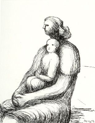 Grabado Moore - Mother and Child XXVII