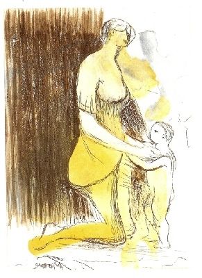 Grabado Moore - MOTHER & CHILD XXVI,1983