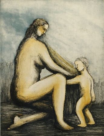 Aguafuerte Y Aguatinta Moore - Mother & Child XXVIII
