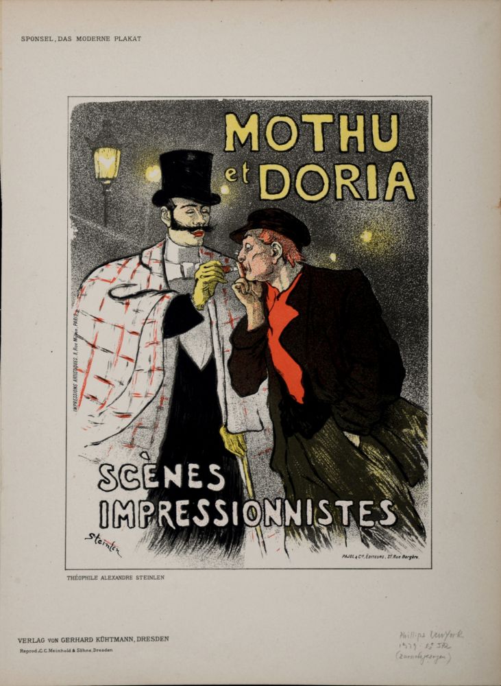 Litografía Steinlen - Mothu et Doria, 1897