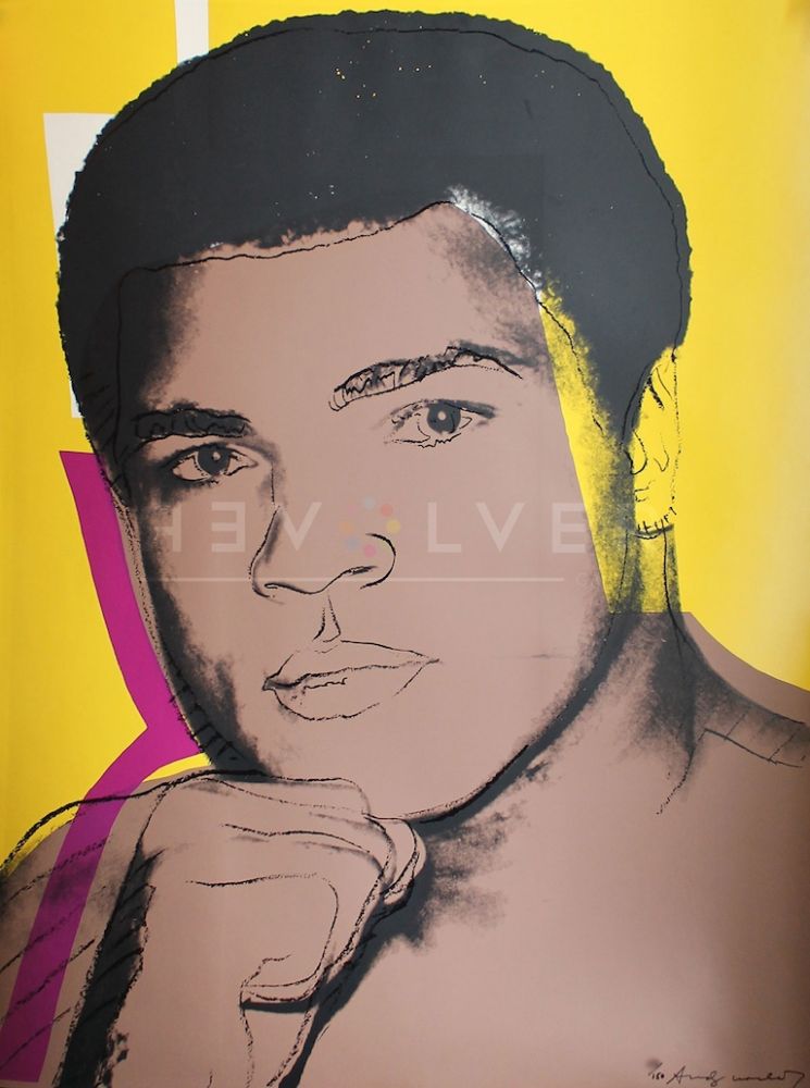 Serigrafía Warhol - Muhammad Ali, Yellow (FS II.182)