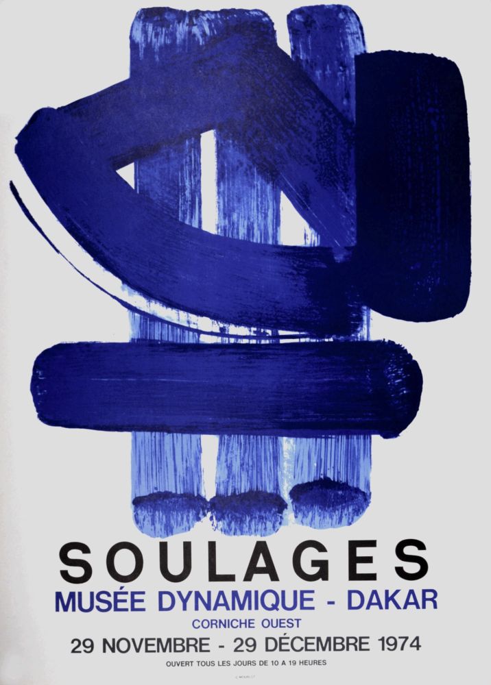 Litografía Soulages - Musée Dynamique-Dakar, 1974 - Mourlot edition