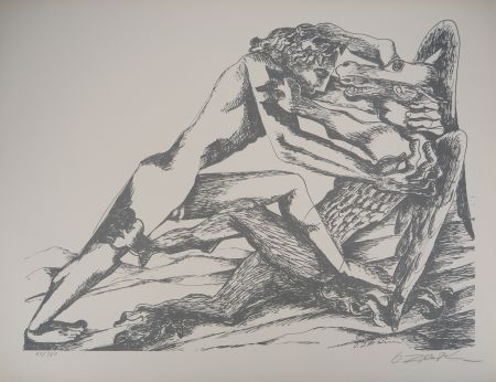 Litografía Zadkine - Mythologie Hercule et une jument de Diomède