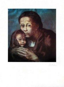 Litografía Picasso - Mère et enfant Au Fichu