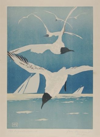Grabado En Madera Neumann - Möven (Seagulls)