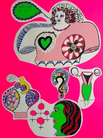 Serigrafía De Saint Phalle - Nana Power (Planche xVIi) : What shall I do ? 