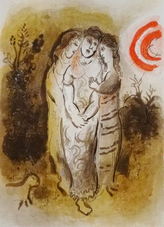 Litografía Chagall - Naomi et ses belles-filles