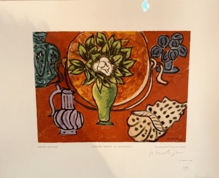 Grabado En Madera Matisse - Nature morte au Magnolia
