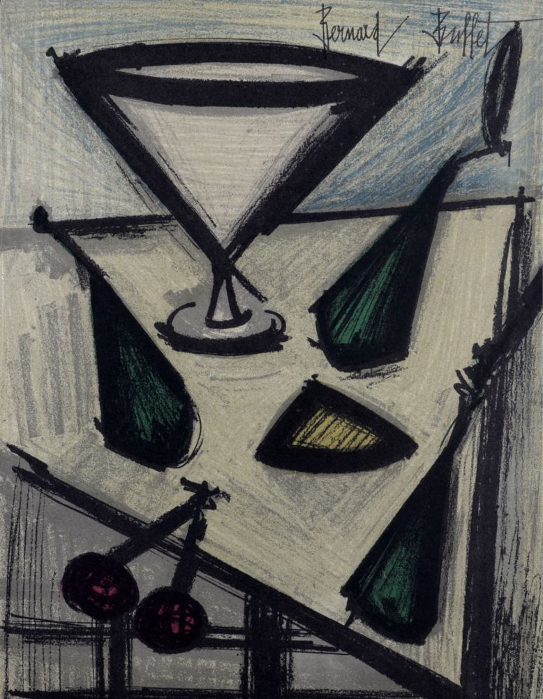 Litografía Buffet - Nature morte aux fruits, 1967.