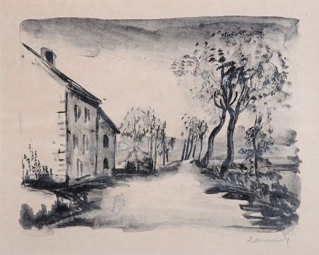 Litografía Vlaminck - Nelle-la-Vallée, le Chemin aux Bords du Sausseron