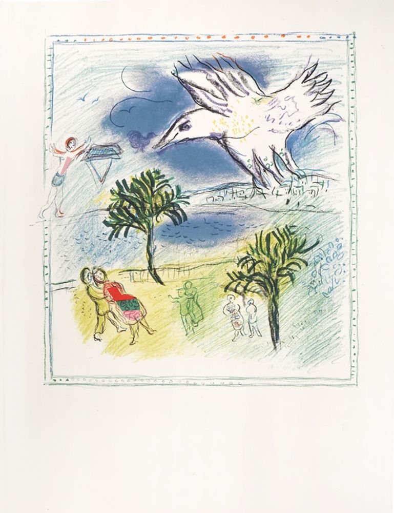 Litografía Chagall - Nice, la grande corniche