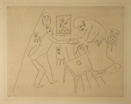 Aguafuerte Chagall - (Nicolas Gogol, Les Ames Mortes,12)