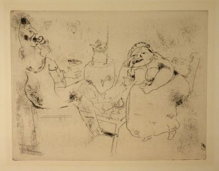 Aguafuerte Chagall - (Nicolas Gogol, Les Ames Mortes, 18)