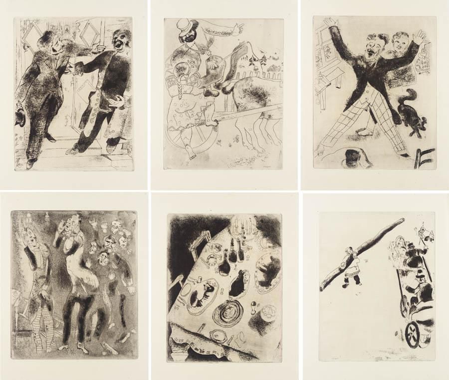Libro Ilustrado Chagall - Nicolas Gogol : LES ÂMES MORTES. 118 eaux-fortes originales de Marc Chagall