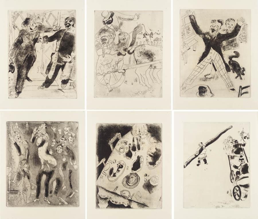 Libro Ilustrado Chagall - Nicolas Gogol : LES ÂMES MORTES. Eaux-fortes originales de Marc Chagall