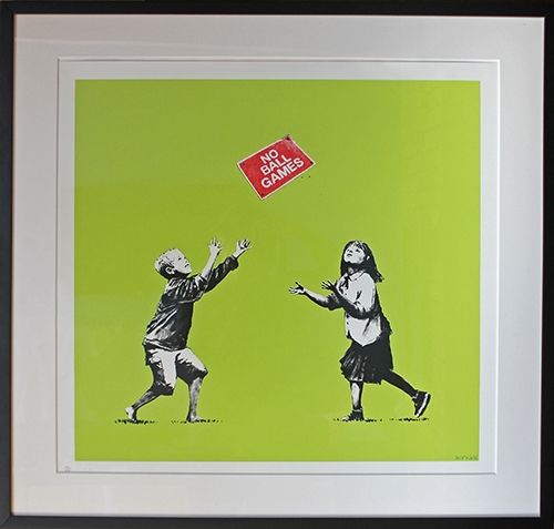 Serigrafía Banksy - No Ball Games (Green)
