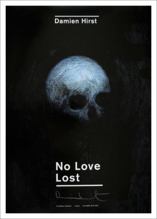 Litografía Hirst -  No LOve Lost  :: Floating Skull – Signed Poster