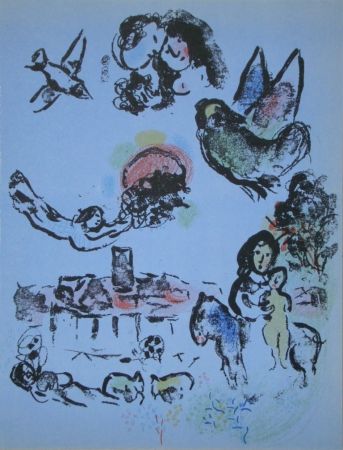 Litografía Chagall - Nocturne in Vence