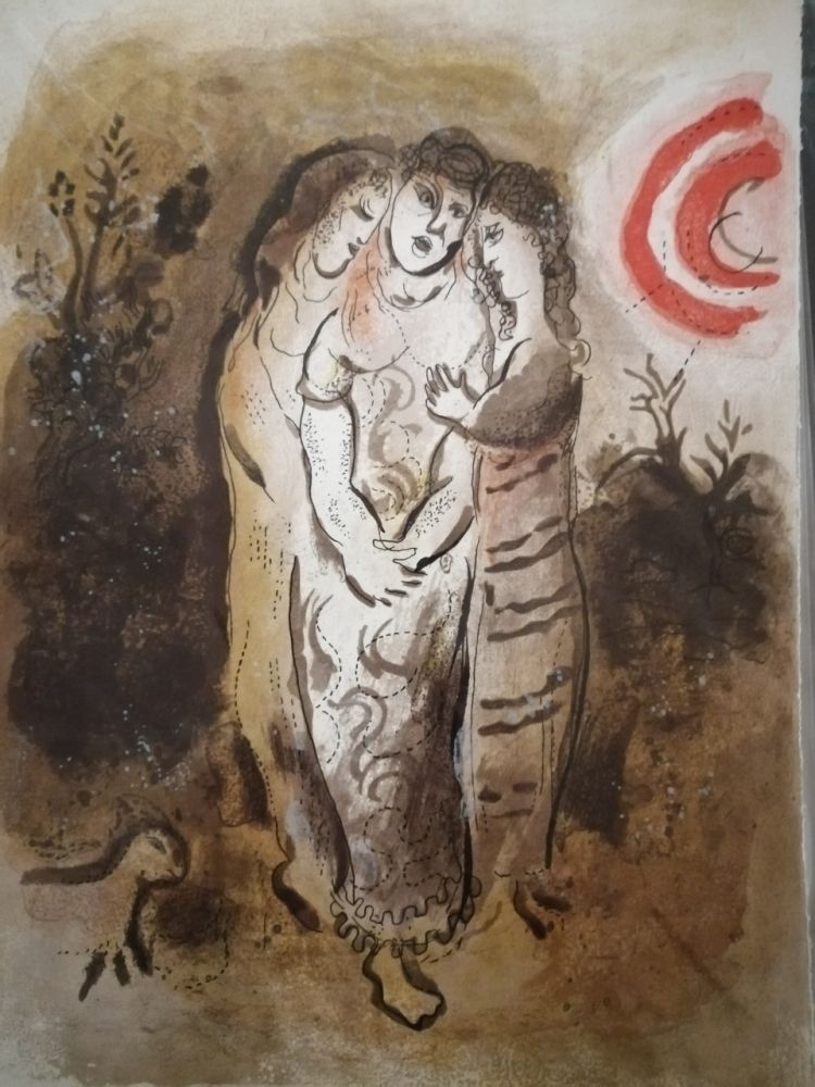 Litografía Chagall - Noemie et ses belles filles
