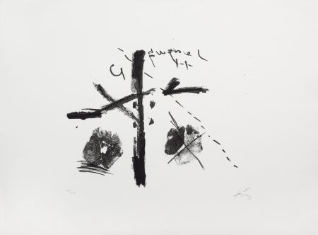 Litografía Tàpies - Noir/fond blanc