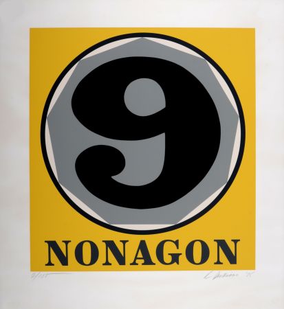 Serigrafía Indiana - Nonagon, 1975 - Hand-signed