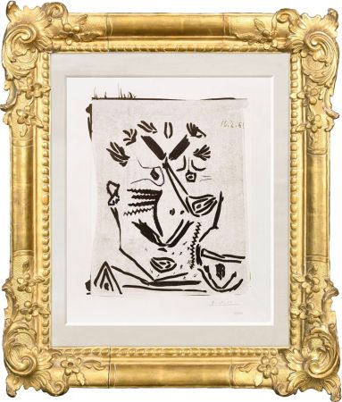 Linograbado Picasso - Notre Dame de Vie. 1966  (selportrait?)