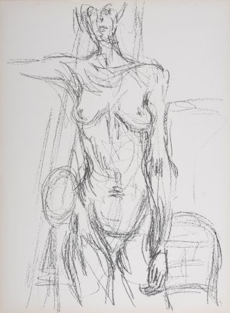 Litografía Giacometti - Nu, 1961