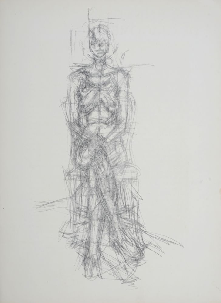 Litografía Giacometti - Nu assis, 1954