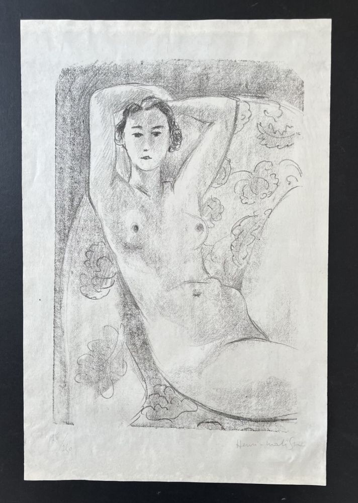 Litografía Matisse - Nu assis dans un fauteuil au decor fleuri
