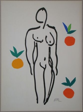 Litografía Matisse - Nu aux oranges