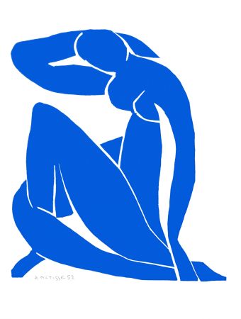 Litografía Matisse - Nu Bleu II (Blue Nude II)