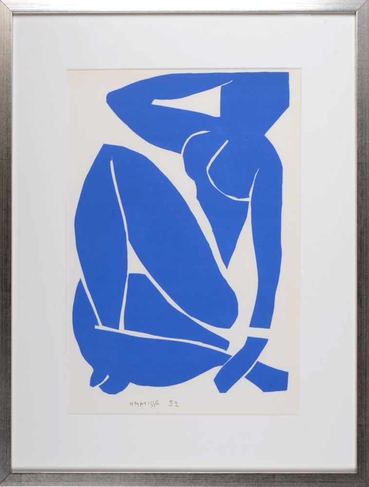 Litografía Matisse (After) - Nu Bleu III, 1958 - FRAMED
