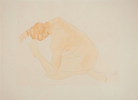 Litografía Rodin - Nu s'étirant
